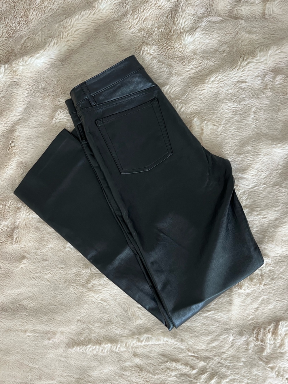 Aritzia Black Faux Leather Pants